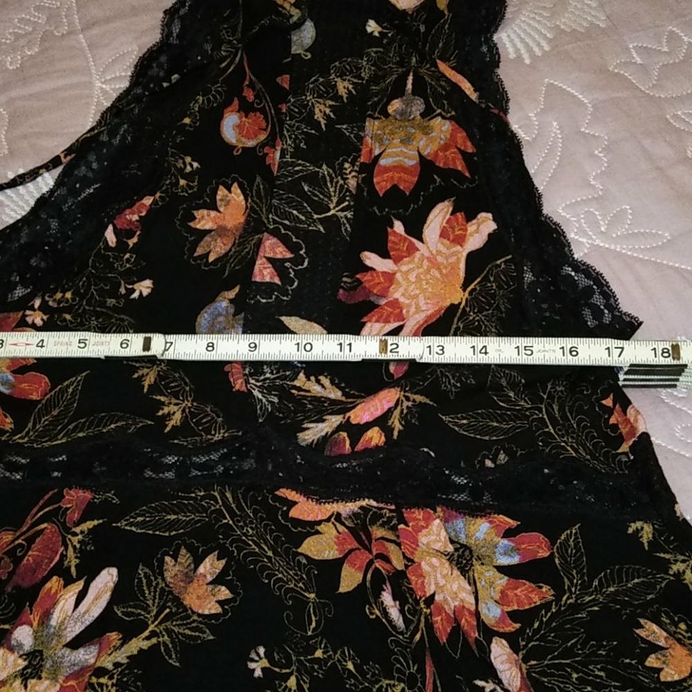 Free People 💙 Floral Lace Accent 💜 Flair Dress - Picture 8 of 11